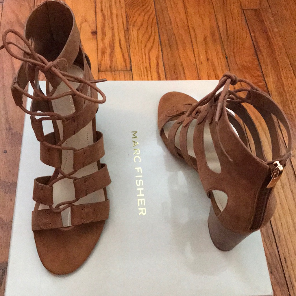 Nwt Marc Fisher Designer Leather Sandals